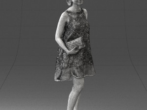 woman in blue dress 0280 3D Модель