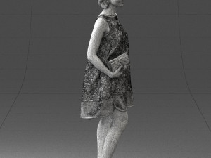 woman in blue dress 0280 3D Модель