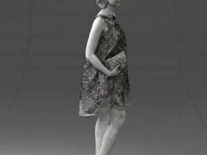 woman in blue dress 0280 3D Model