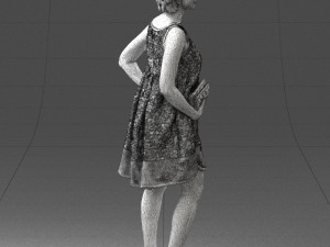 woman in blue dress 0280 3D Модель
