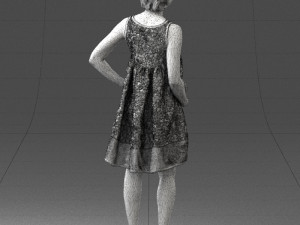 woman in blue dress 0280 3D Модель