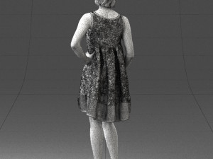 woman in blue dress 0280 3D Модель