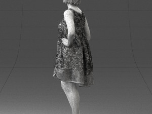 woman in blue dress 0280 3D Модель