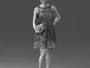 woman in blue dress 0280 3D Модель