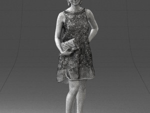 woman in blue dress 0280 3D Модель
