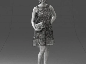 woman in blue dress 0280 3D Model
