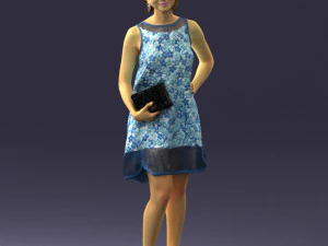 woman in blue dress 0280 3d print ready 3D Print Model