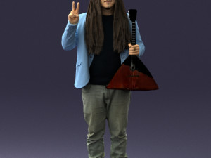 man with balalaika 0284 Modelo 3D