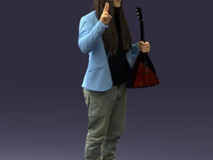 man with balalaika 0284 3D Model