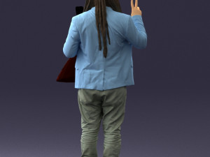man with balalaika 0284 Modelo 3D