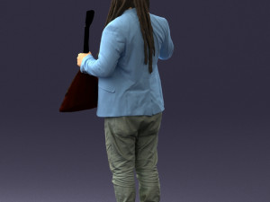 man with balalaika 0284 Modelo 3D