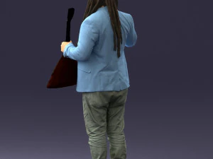 man with balalaika 0284 3D Model