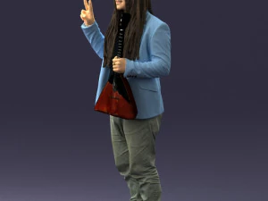 man with balalaika 0284 3D Model