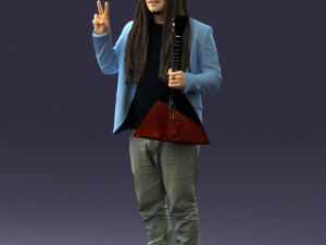 man with balalaika 0284 Modelo 3D