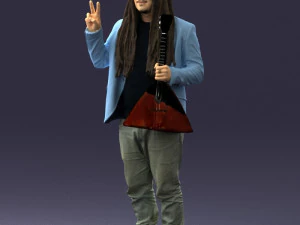 man with balalaika 0284 3D Model