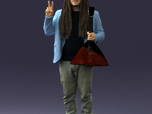 man with balalaika 0284 Modelo 3D