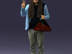 man with balalaika 0284 3D Model