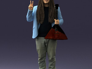 man with balalaika 0284 Modelo 3D