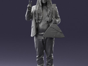 man with balalaika 0284 Modelo 3D