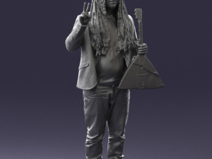 man with balalaika 0284 Modelo 3D