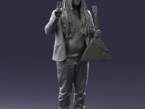 man with balalaika 0284 3D Model