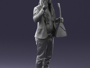 man with balalaika 0284 Modelo 3D