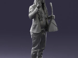 man with balalaika 0284 3D Model