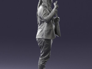 man with balalaika 0284 Modelo 3D