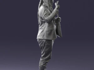 man with balalaika 0284 3D Model