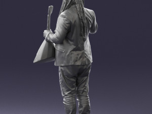 man with balalaika 0284 Modelo 3D