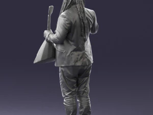 man with balalaika 0284 3D Model