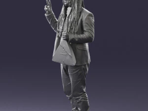 man with balalaika 0284 3D Model