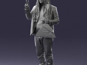 man with balalaika 0284 Modelo 3D