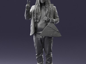 man with balalaika 0284 Modelo 3D