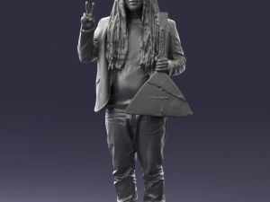 man with balalaika 0284 3D Model