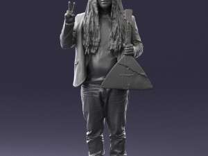 man with balalaika 0284 Modelo 3D