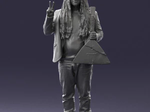 man with balalaika 0284 3D Model
