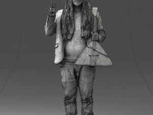man with balalaika 0284 Modelo 3D