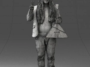 man with balalaika 0284 3D Model