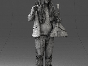 man with balalaika 0284 Modelo 3D