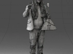 man with balalaika 0284 3D Model
