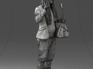 man with balalaika 0284 Modelo 3D