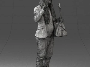 man with balalaika 0284 3D Model