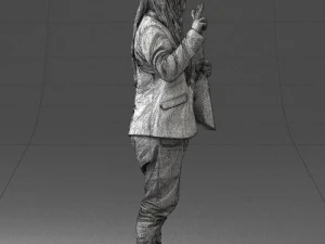 man with balalaika 0284 3D Model