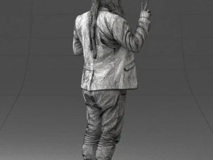 man with balalaika 0284 3D Model