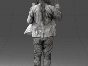man with balalaika 0284 Modelo 3D