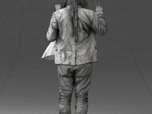 man with balalaika 0284 3D Model