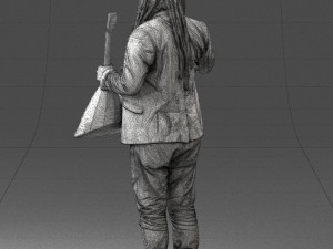 man with balalaika 0284 Modelo 3D