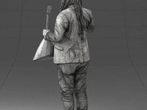man with balalaika 0284 3D Model