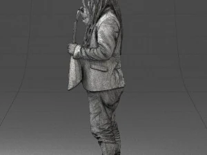 man with balalaika 0284 3D Model
